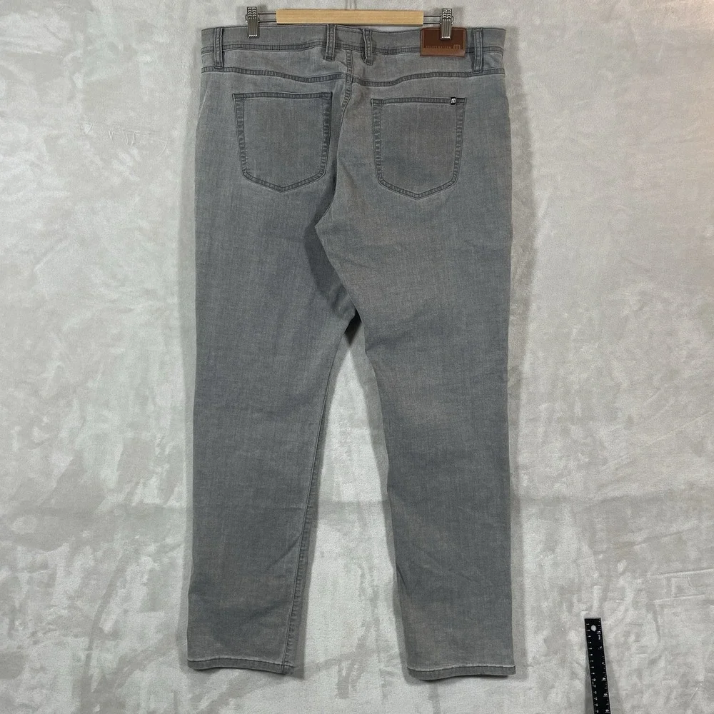 Travis Mathew Legacy Featherweight Stretch Jeans 38x32 Gray Faded Color